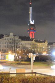 ikov Television Tower - Fernsehturm/from Park Sady Svatopluka Čecha